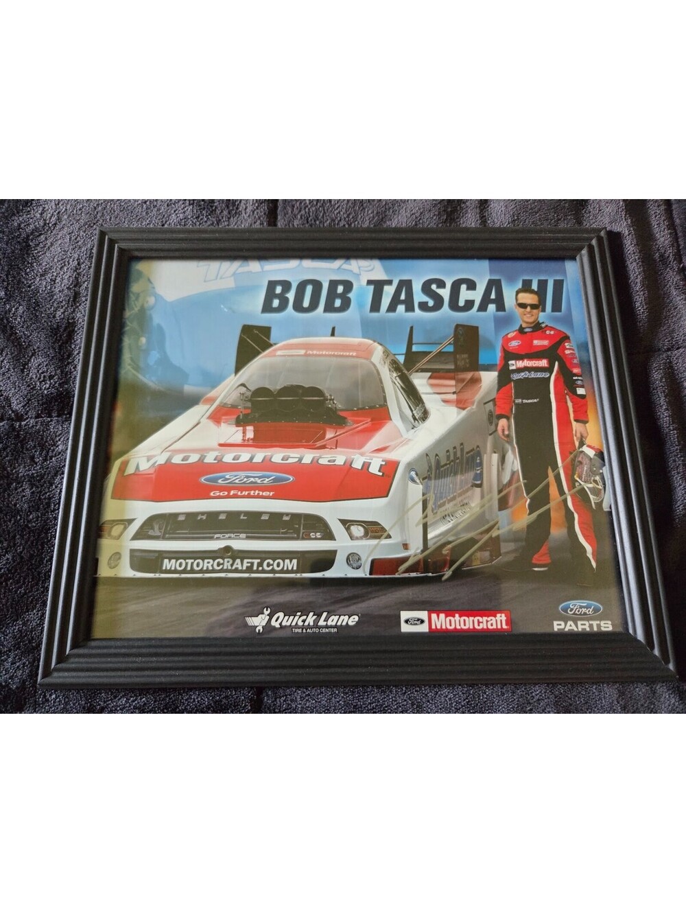 Bob Tasca III Signed Framed Motorcraft/Quick Lane Funny Car Promo Picture